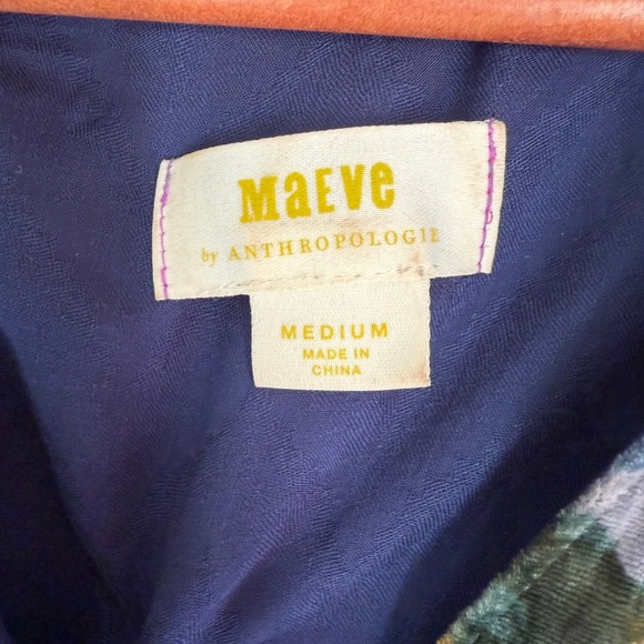 Maeve by Anthropologie Velvet Floral Tiered Tunic Shirt Blouse Medium - Picture 4 of 10